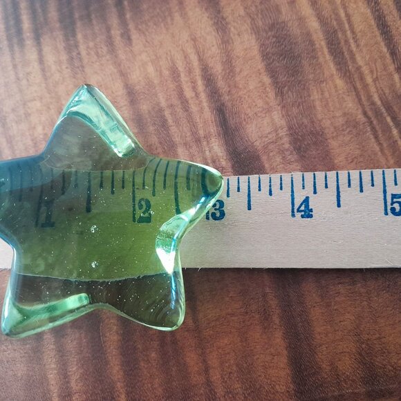 Fire & Light Shooting Star Signed Vintage Recycled Glass Celery Green Retro - Picture 5 of 6